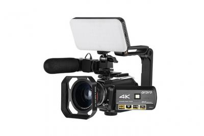  Cam&eacute;scope ORDRO AC3 Noir 1080p 60fps Vlog Cam&eacute;ra IR avec microphone grand angle &eacute;clairage d'appoint et support 