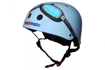 KIDDIMOTO Casque enfant  Goggle bleu- M (53-58 cm)