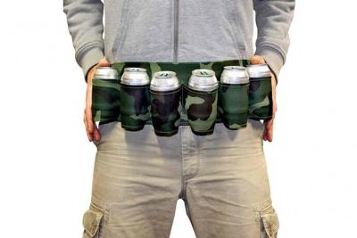 TOTALCADEAU Eurowebb Ceinture de bi&egrave;re Camouflage Militaire 6 Supports &agrave; canette