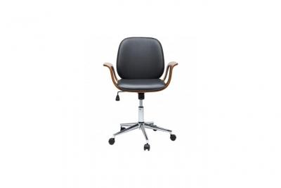 Chaise de bureau pivotante r&eacute;glable &agrave; roulettes noire