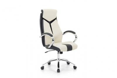 Chaise de bureau pour gamer beige en cuir synth&eacute;tique