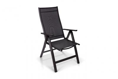 BLUMFELDT Chaise de jardin pliante -  London -  6 positions -  assise 45 x 44 cm -  anthracite
