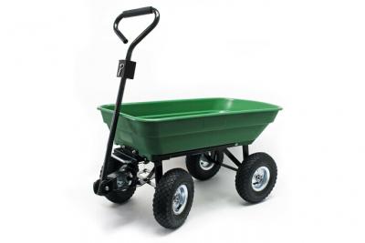 HELLOSHOP26 Chariot de jardin &agrave; main 125 litres capacit&eacute; 350 kg benne basculante remorque brouette - Or