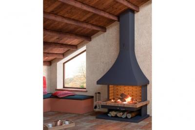 FOCGRUP  - Chemin&eacute;e ouverte sposi 10,5 kW CH32 Foyer en briques r&eacute;fractaires