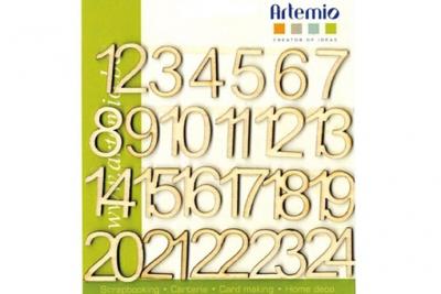 YOUDOIT Chiffre en bois de l'Avent x 24 - Artemio - couleur variant