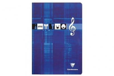CLAIREFONTAINE Cahier musique 21x29,7 96 pages couverture bleue 
