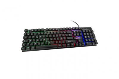 AMSTRAD Clavier Gamer AMS KEY008 USB, R&eacute;tro-&eacute;clairage RGB, 12 raccourcis multim&eacute;dia, 104 touches, AZERTY