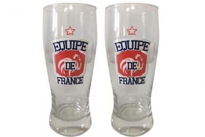 LA PLUME DOREE Set de 2 verres a biere 30cl FFF