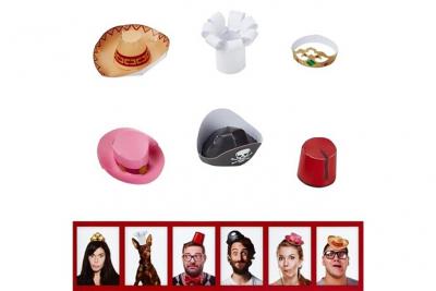 TOTALCADEAU Coffret de 6 mini chapeaux marrants Photobooth drole