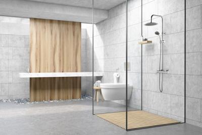 ESSEBAGNO Color colonne de douche chrom&eacute;e et blanche avec thermostatique