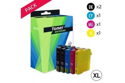  Compatible Epson 502XL Pack 5 cartouches 2 Noires/3 couleurs (Jumelles)