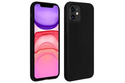 AVIZAR Coque iPhone 11 Silicone Semi-rigide Mat Finition Soft Touch Noir