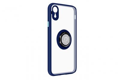 AVIZAR Coque pour iPhone XR Bi-mati&egrave;re Bague M&eacute;tallique Support Vid&eacute;o Bleu Nuit 