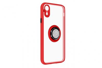 AVIZAR Coque pour iPhone XR Bi-mati&egrave;re Bague M&eacute;tallique Support Vid&eacute;o Rouge 