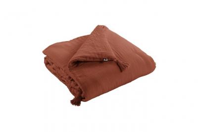 GENERIQUE Couvre-lit double gaze de coton orange 90x200 cm 