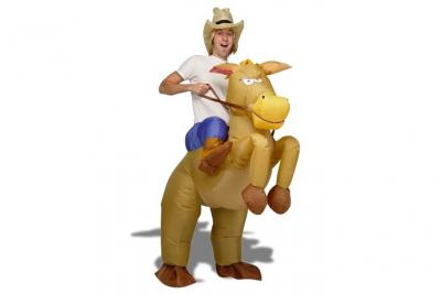 TOTALCADEAU Eurrowebb D&eacute;guisement de Cow Boy &agrave; Cheval Gonflable Costume