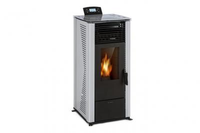 WALDBECK Po&ecirc;le &agrave; granul&eacute;s  - 5 niveaux - Pellets - 10 kW - Blanc 