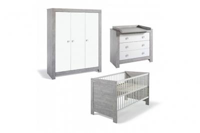 SCHARDT Chambre Nordic Driftwood lit commode armoire 3 portes 