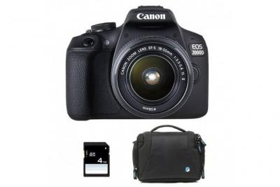 Canon eos 2000d + 18-55 is II + sac + sd 4go 