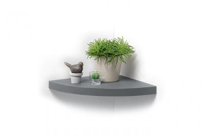 CDAffaires Etagere flottante d'angle 25 x 25 x 3.4 cm Gris