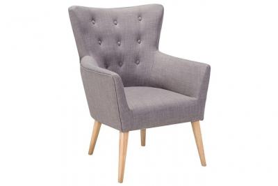 BELIANI Fauteuil Angen Tissu Gris Clair 