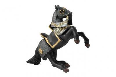 PAPO Figurine cheval cabr&eacute; en armure noire