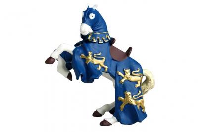 PAPO Figurine cheval du roi richard bleu (sans chevalier)