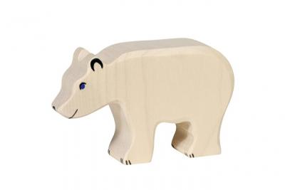 HOLZTIGER Figurine en bois  : animaux de la mer : ours blanc