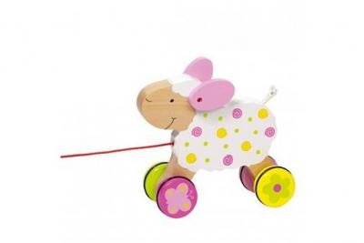 GOKI  Animal en Bois &agrave; Tirer : Mouton