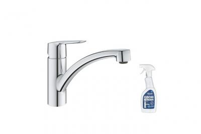 GROHE Mitigeur cuisine monocommande Start Bec bas chrome avec nettoyant GrohClean