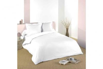 LOVELY CASA Housse de couette blanc uni Taille 260x240cm Coloris Blanc