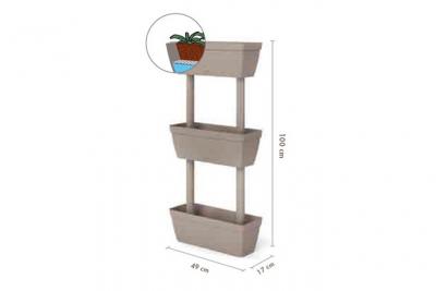 DEMA Jardini&egrave;re verticale 3 bacs en kit gain d'espace veg.050.r3.to