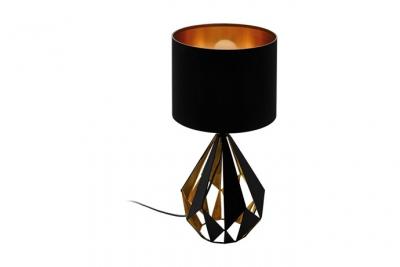  Carlton lampe de table avec abat-jour rond noir, cuivre