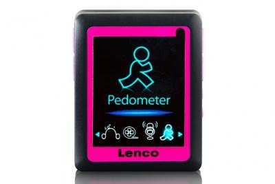 LENCO  PODO-152 Pink - Lecteur MP3/MP4 avec podom&egrave;tre et m&eacute;moire de 4 Go - Rose