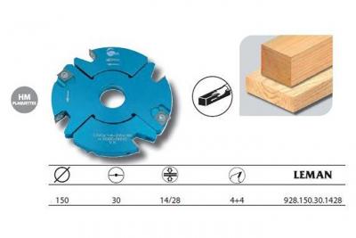 LEMAN  - Porte-outils ajustable feuillure et tenon 150x30x14/28 z4+4 - 928.150.30.1428