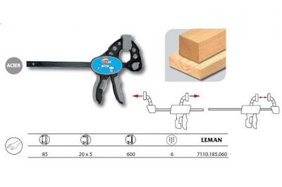 LEMAN Serre-joint serrage rapide 1 main - 600 mm - 