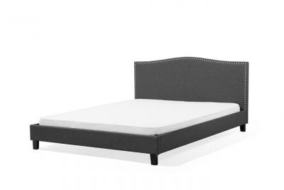 Lit double design en tissu haut de gamme