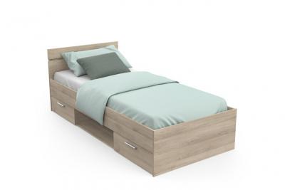 PEGANE Lit enfant coloris ch&ecirc;ne kronberg - longueur 94 x profondeur 204 x hauteur 74 cm