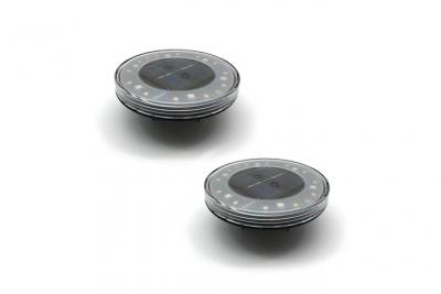 LUMISKY Lot de 2 balise solaires 2x PAVY Noir Plastique D12cm