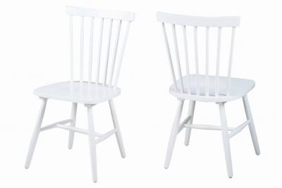 Lot de 2 chaises bois h&eacute;v&eacute;a TOLEDO - coloris blanc Blanc