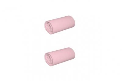 NON RENSEIGNE Lot de 2 draps housses jersey rose th&eacute; bonnet 30 cm 100% coton biologique 140x190-200