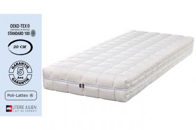  Lot de 2 Matelas 90x200 x 20 cm Ferme - D&eacute;houssable Housse Lavable - Noyau Poli Lattex HR Derni&egrave;re G&eacute;n&eacute;ration - antibact&eacute;rien - anti-acariens 