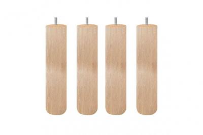 Lot de 4 pieds de meuble 25x6 rond en bois de h&ecirc;tre - pieds de lit