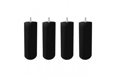 Lot de 4 pieds de meuble noir 15x6 rond bois de h&ecirc;tre - PIEDS DE LIT