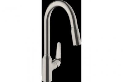 HANSGROHE Robinet mitigeur de cuisine avec douchette extractible 2 jets Focus M42 acier 
