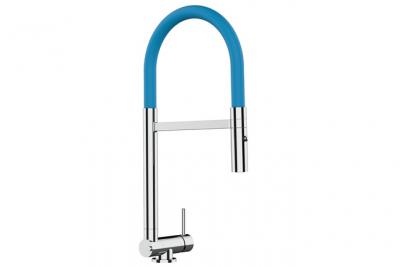 VIZIO Robinet de cuisine chrom&eacute; rabattable sous fen&ecirc;tre 45mm, douche 2jets d&eacute;tachable VZSU411007