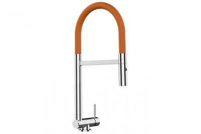 VIZIO Robinet de cuisine chrom&eacute; rabattable sous fen&ecirc;tre 45mm, douche 2jets d&eacute;tachable VZSU411006