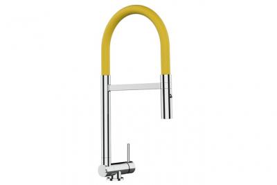 VIZIO Robinet de cuisine chrom&eacute; rabattable sous fen&ecirc;tre 45mm, douche 2jets d&eacute;tachable VZSU411005