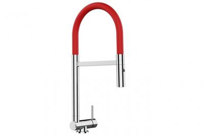 VIZIO Robinet de cuisine chrom&eacute; rabattable sous fen&ecirc;tre 45mm, douche 2jets d&eacute;tachable VZSU411003