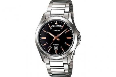 CASIO Montre Homme  Collection MTP-1370D-1A2 Argent Index or rose